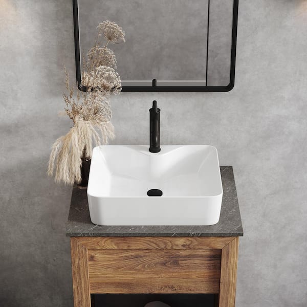 Swiss Madison Rennes 19 in. Vessel Sink in Glossy White