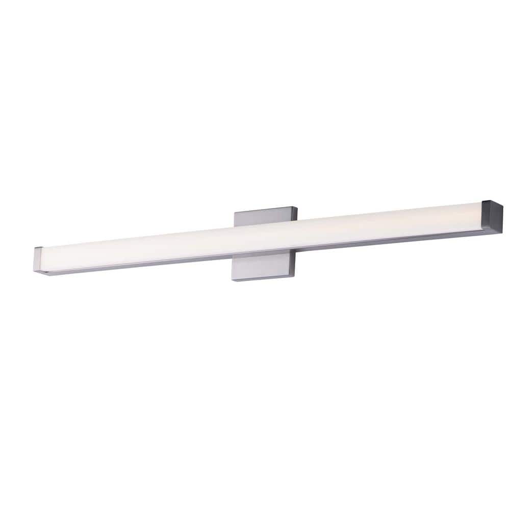 Satin Nickel 36" LED Bath Vanity Light with Acrylic Shade