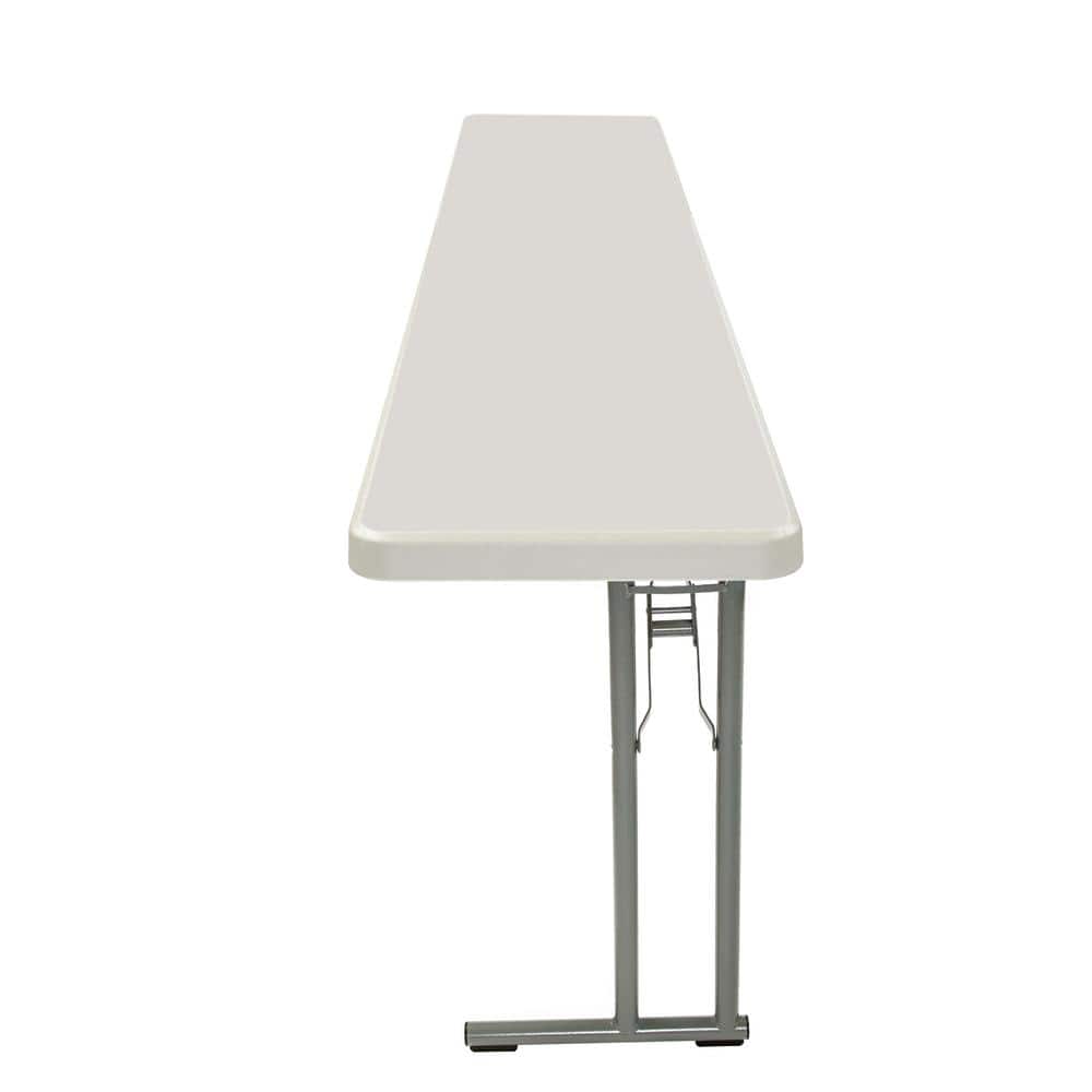 72'' Light Gray Plastic Folding Seminar Table with Steel Frame