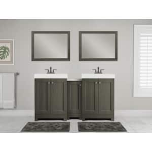 Shaila 24.5 in. W x 16.25 in. D x 35.06 in. H Single Sink Bath Vanity in Silverleaf with White Cultured Marble Top