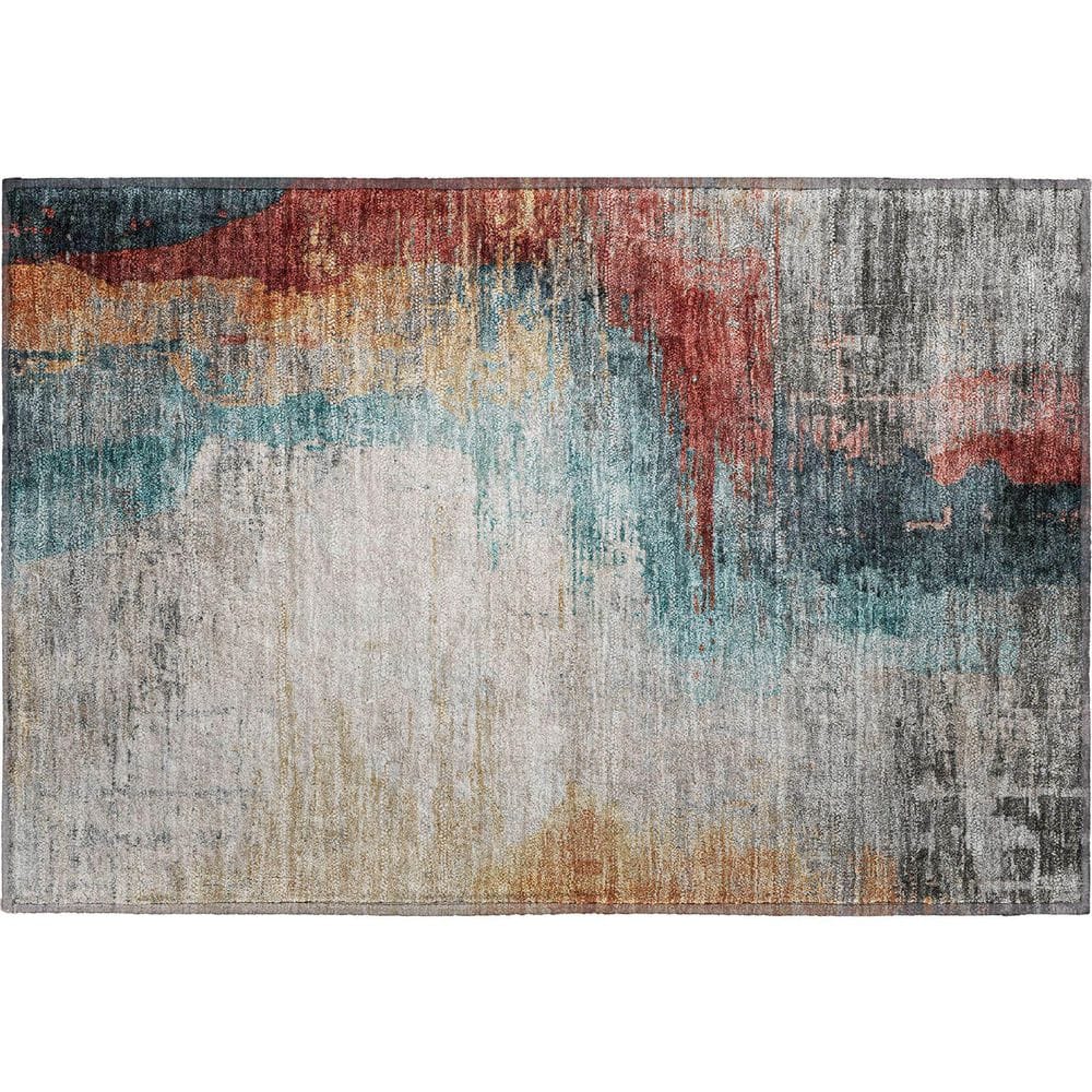 Mayfield Premium Machine Washable Abstract AMF2041 Teal 2 ft. x 3 ft. Accent Rug price history on PriceWatchPro