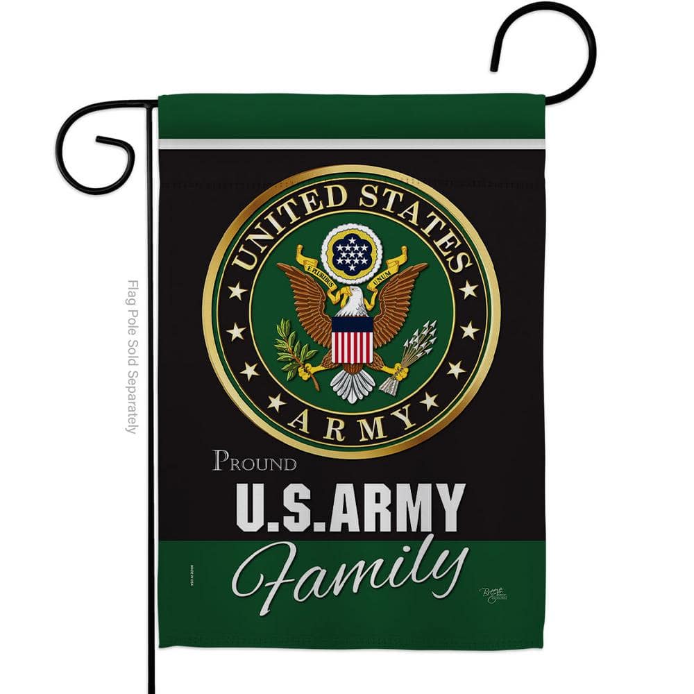 Breeze Decor 13 in. x 18.5 in. Army Proudly Family Garden Flag Double-Sided Armed Forces Decorative Vertical Flags