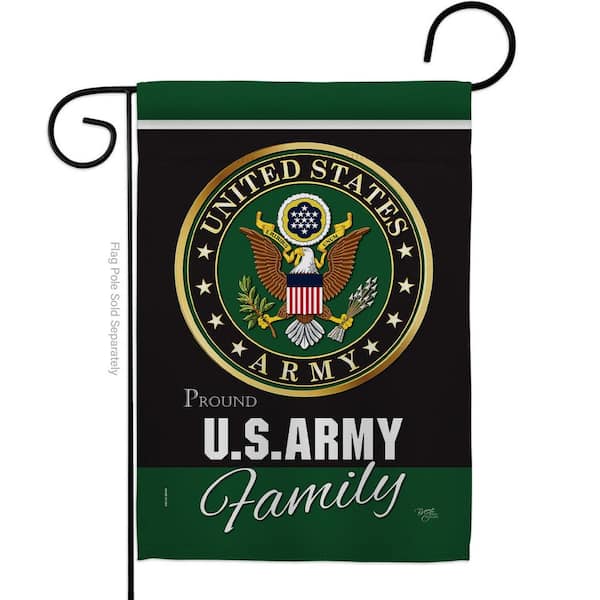 Breeze Decor 13 in. x 18.5 in. Army Proudly Family Garden Flag Double-Sided Armed Forces Decorative Vertical Flags