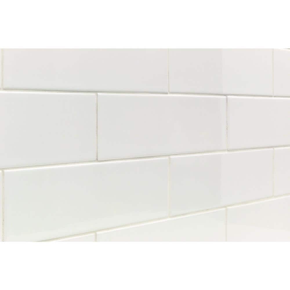 Primary White 4" x 12" Polished Ceramic Subway Tile