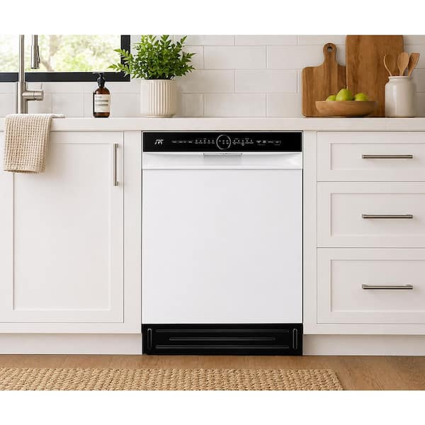 SPT 24 in. Front Control Built-In Tall Tub Dishwasher in White
