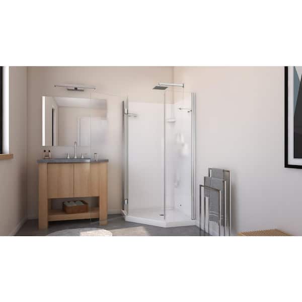 MAAX Papaya 36 in. x 36 in. x 72 in. Center Drain Corner