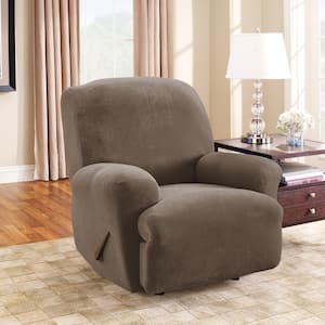 Stretch Pique Taupe Recliner Slipcover
