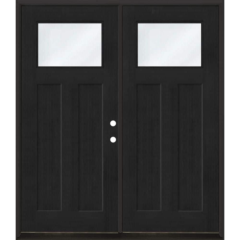Regency 72 in. x 80 in. 1/4 TopL Clear Glass LHIS Onyx Fir Fiberglass Double Prehung Front Door with 6-9/16 Jamb price history on PriceWatchPro