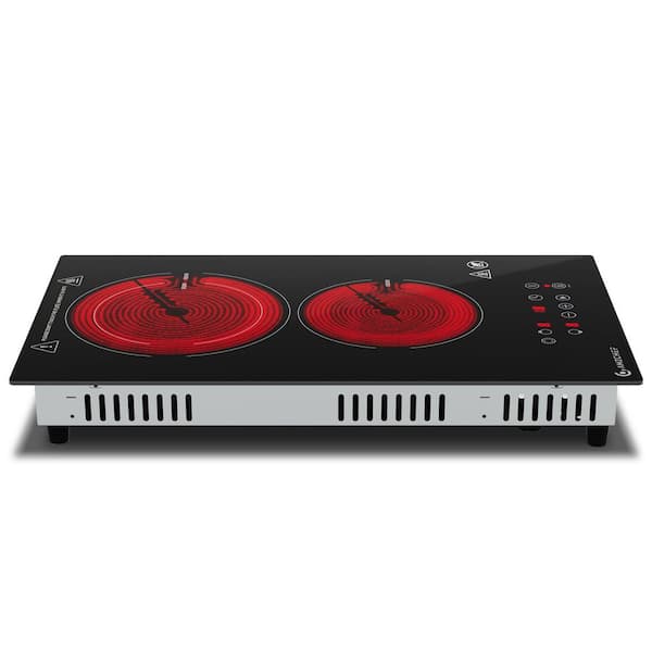 12 in Induction Cooktop with 2 burner 800-1800W,9 Power Dual Induction Hob with Safety Lock,99-min Timer,Pause Function