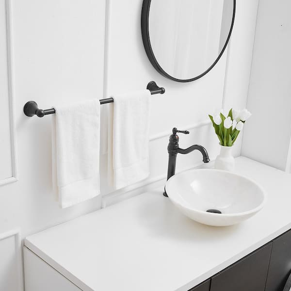 3-Piece Bath Hardware Set Accessories with 24 in . Towel Bar, Toilet Paper Holder and Towel Ring in Oil Rubbed Bronze