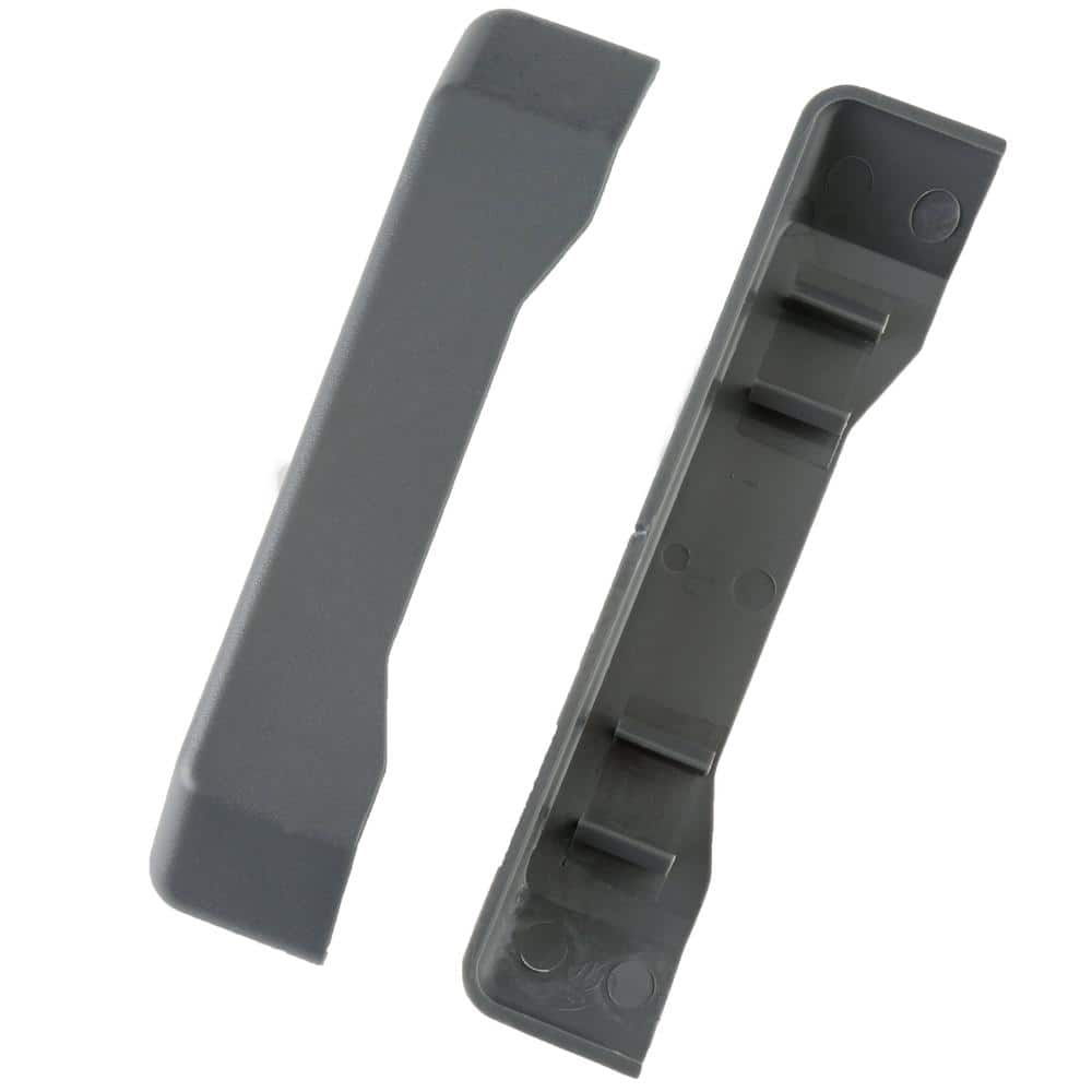 Charcoal Plastic Organization Rail End Caps, 4-Pack