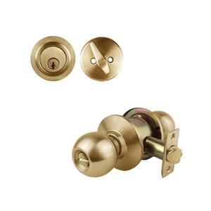 Premier Lock Stainless Steel Entry Door Knob Combo Lock Set with Deadbolt  and 6 Keys ED03 - The Home Depot