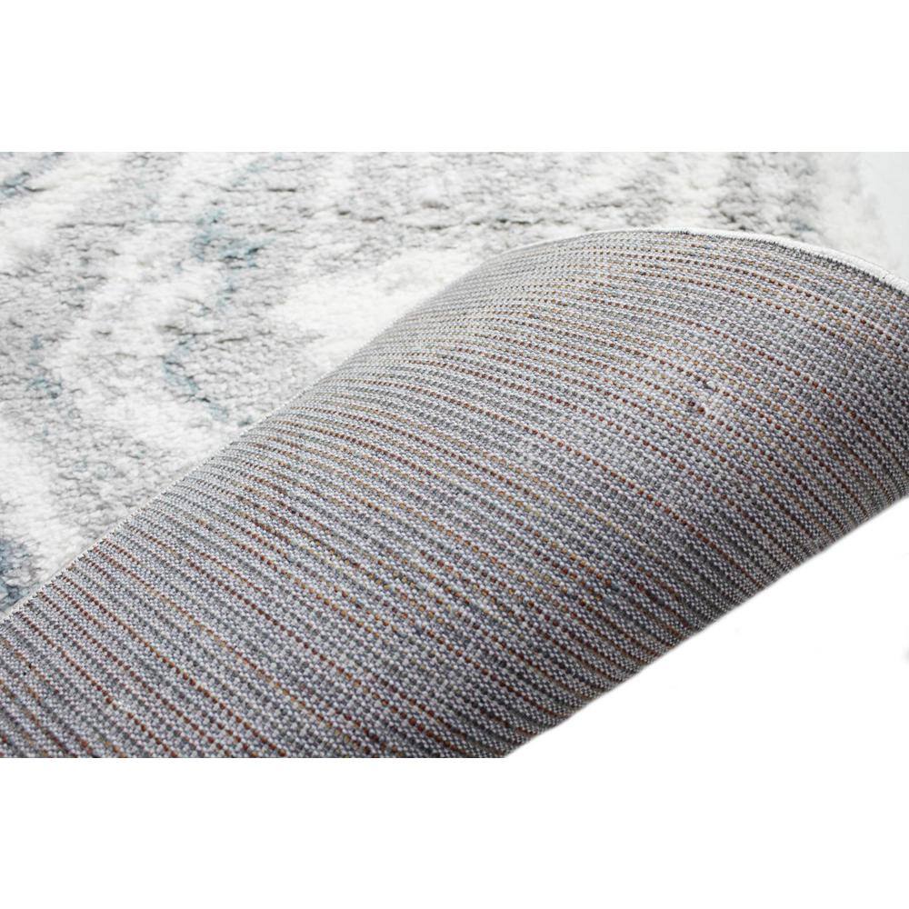Luxurious Gray Shag Synthetic Rug 7'6" x 9'6"
