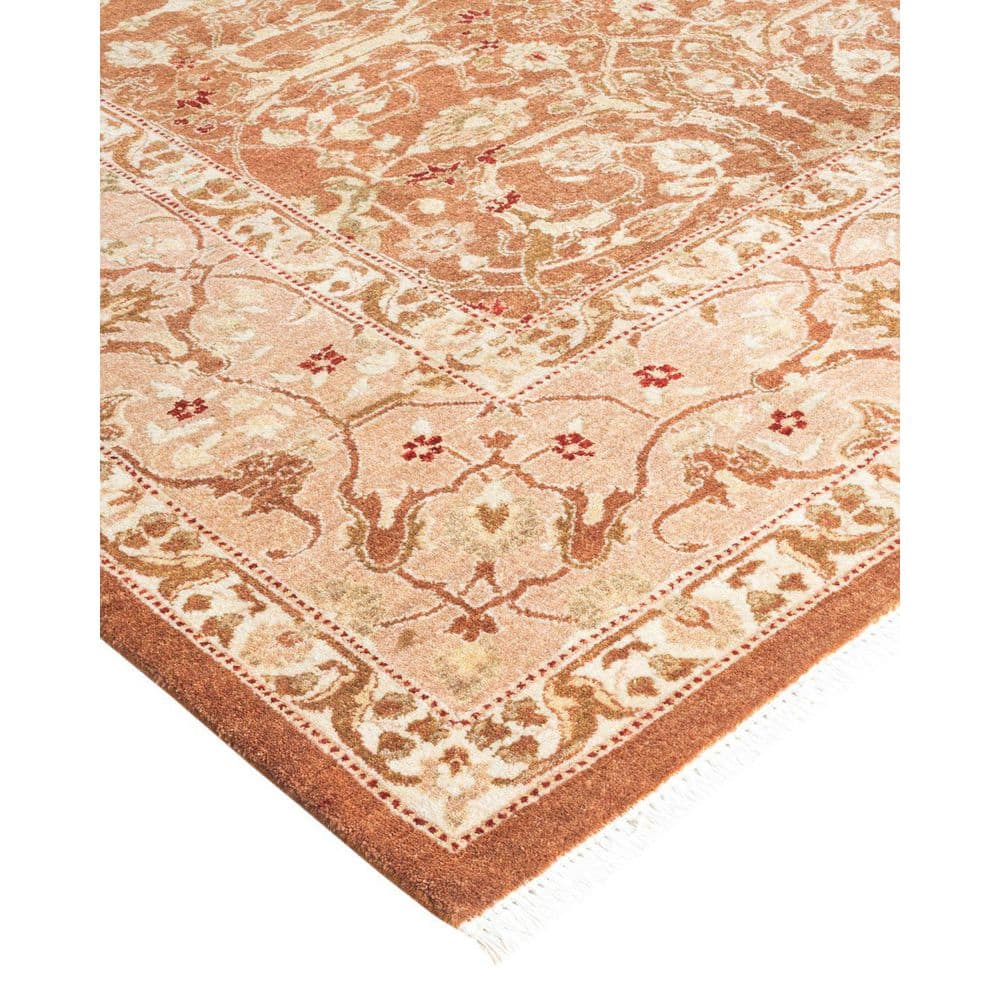 Handmade Brown Wool 8' x 10' Traditional Area Rug