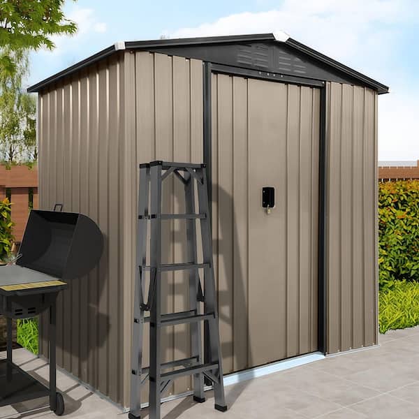 4 ft. W x 6 ft. D Metal Storage Shed with Vents for Garden and Backyard (20 sq. ft. )