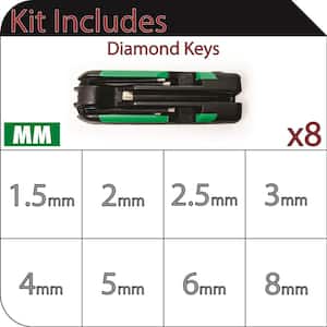 Folding Diamond Metric Hex Key Set (8-Piece)