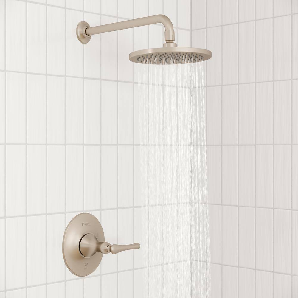 Brushed Nickel Rainfall Wall Mounted Shower Faucet