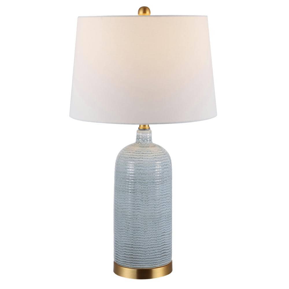 Stark Blue Glass 18-inch Gold-Finished Table Lamp