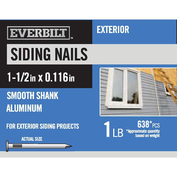 Everbilt 1-1/2 in. Siding Nails Aluminum 1 lb (Approximately 638 Pieces)
