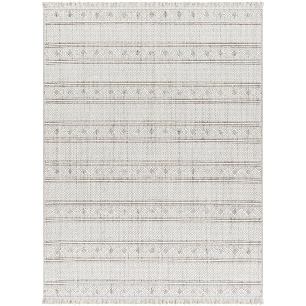 Livabliss New Delhi Light Gray 8 ft. x 12 ft. Geometric Indoor Area Rug