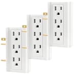 Stanley 30346 6-Outlet Wall Tap with Grounded 6-Outlet Wall Adapter, White