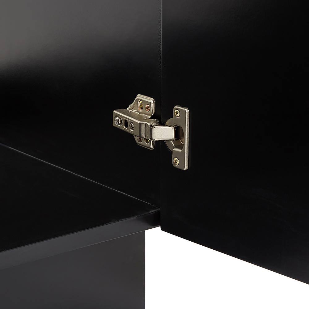 Black and Carrara White Marble 31" Freestanding Single Vanity