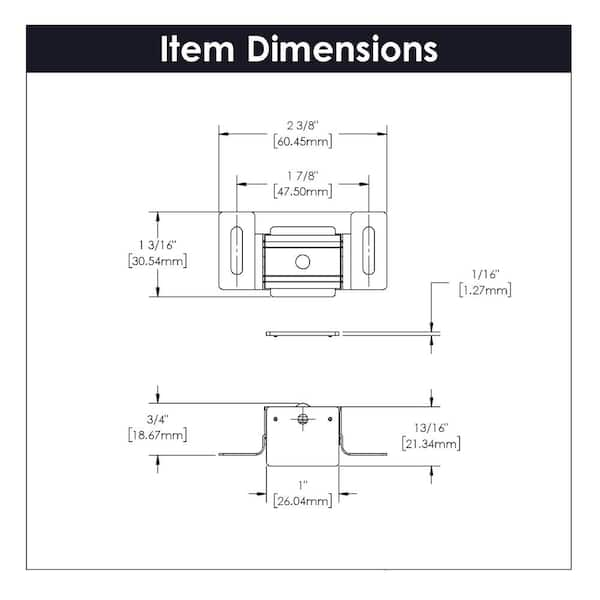 Magnetic Catch 1-1/2 Inch Center to Center - Hickory Hardware