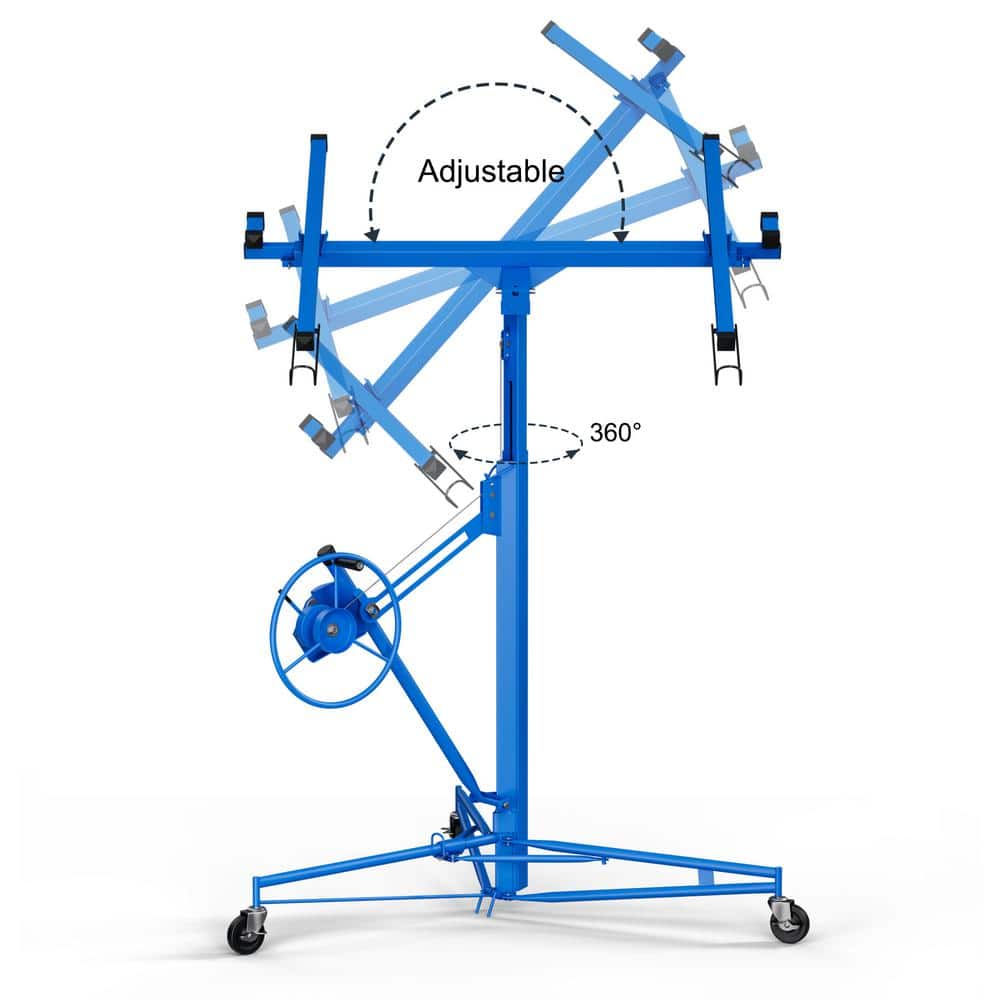 11 ft.. Lift Drywall Panel Hoist Jack Adjust Angle Height and Width for Cei