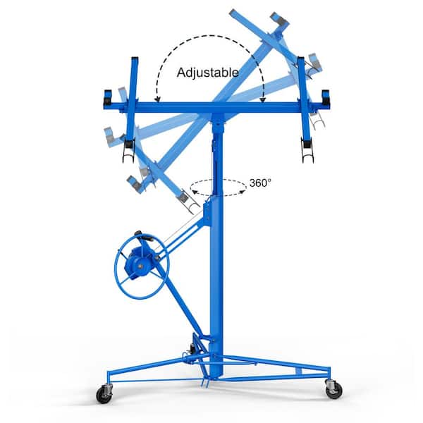 Unbranded 11 ft.. Lift Drywall Panel Hoist Jack Adjust Angle Height and Width for Ceiling in Blue
