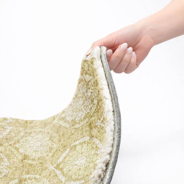 Dream Shag Premium Machine Washable Abstract ADS810 Gold 2 ft. x 7 ft. Runner Rug