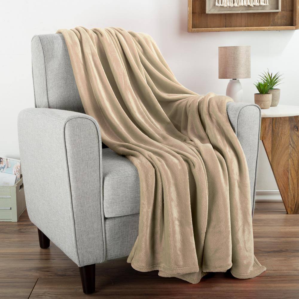 Desert Tan Oversized Fleece Throw Blanket