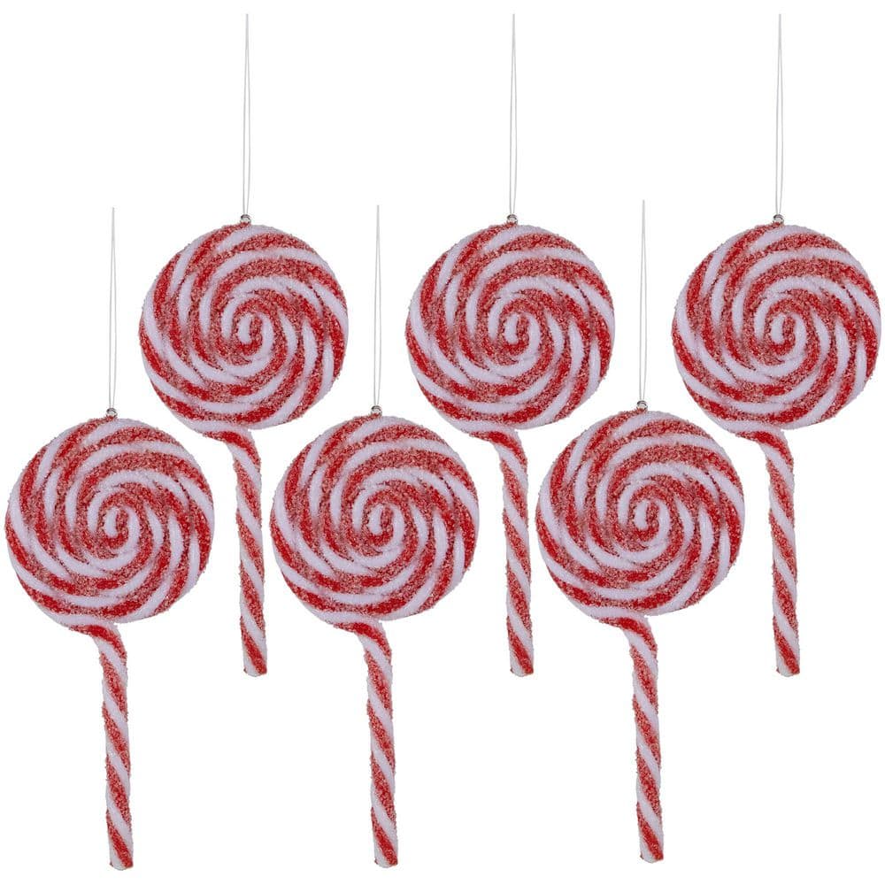 6 ct Frosted Red and White Lollipop Christmas Ornaments 6 in. price history on PriceWatchPro