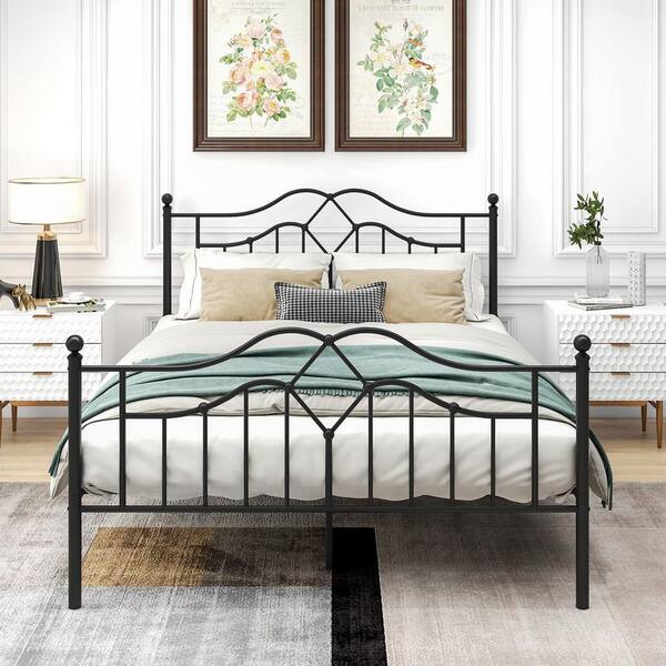 queen metal bed frame and box spring