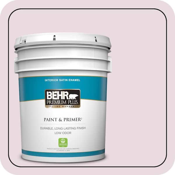 BEHR PREMIUM PLUS 5 gal. #S120-1 Wine Pairing Satin Enamel Low Odor Interior Paint & Primer