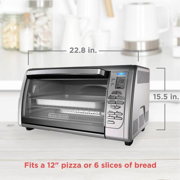 BLACK DECKER 1500 W 6-Slice Stainless Steel Toaster Oven