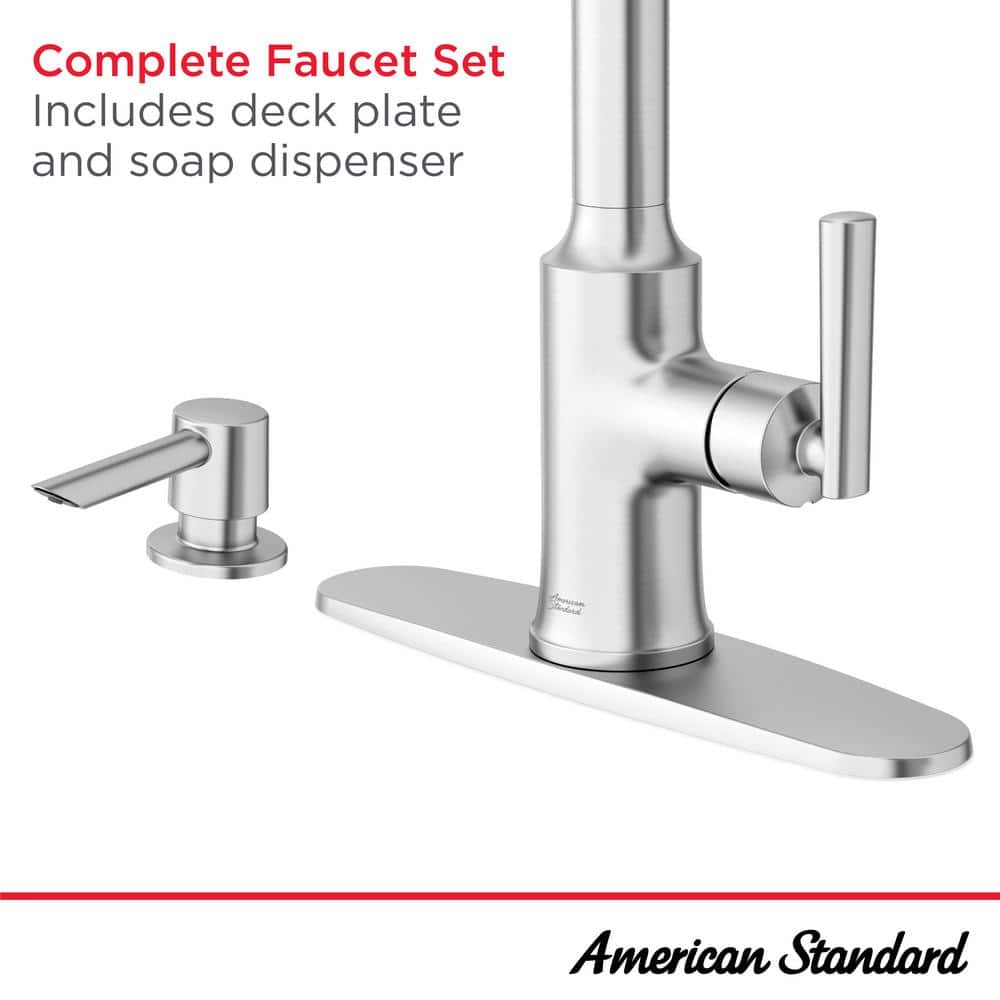 Matte Black Pull-Down Kitchen Faucet with Soap Dispenser