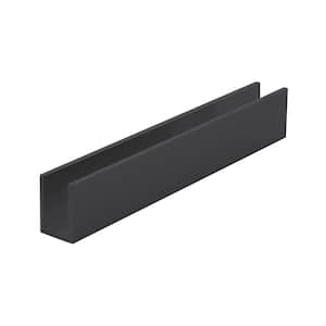 9/16 in. W x 95 in. L Deep U Channel Framed for 3/8 in. Thick Fixed Glass Shower Door Track Assembly Kit in Matte Black