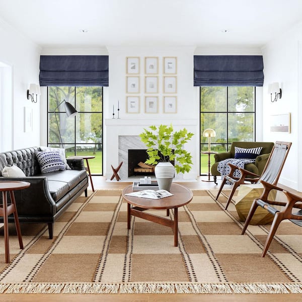 Corbett Fringed Wool Beige 10 ft. x 14 ft. Patio Rug