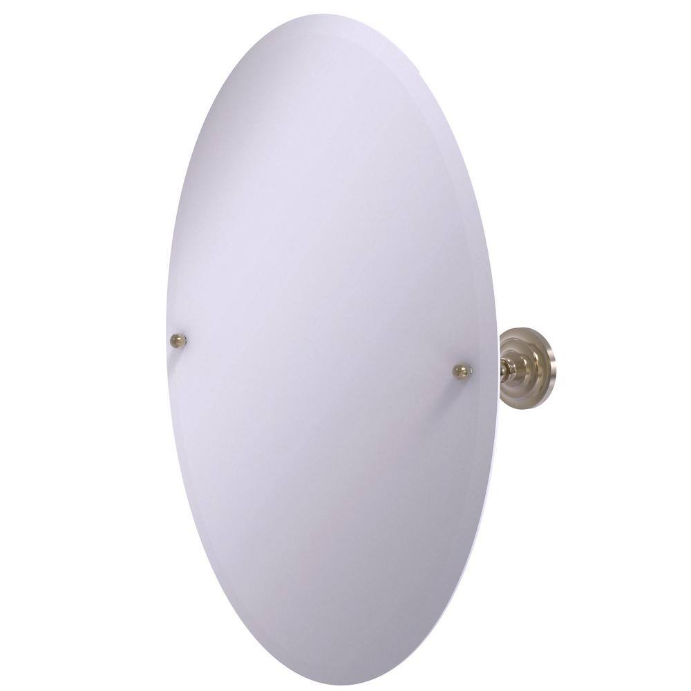 Prestige Que New Frameless Oval Tilt Mirror with Beveled Edge in Antique Pewter price history on PriceWatchPro