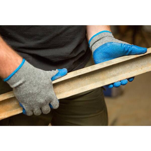 [Smooth mood] / ☆ Wool Label Gloves / BLUE G & F Products Rubber Coated Blue Large Gloves (12-Pair