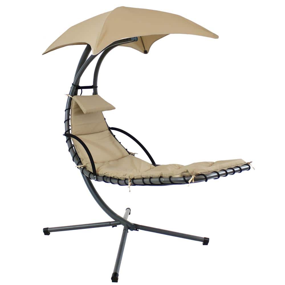 Sunnydaze Floating Metal Patio Chaise Lounge Chair with