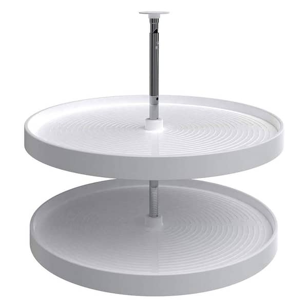 Rev-A-Shelf 2-Shelf White 28 in. Lazy Susan Full Circle Polymer