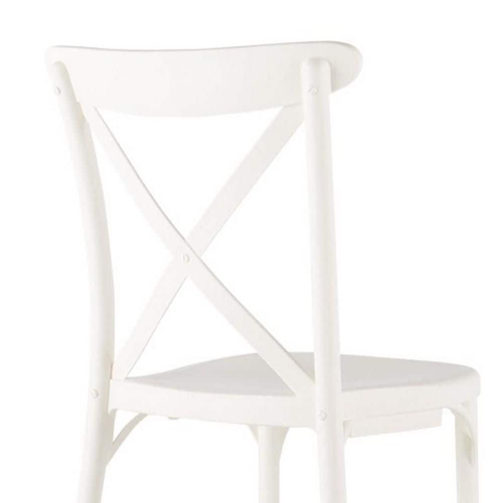 Xenia 35" High White Cross-Back Resin Side Chair (Set of 2)