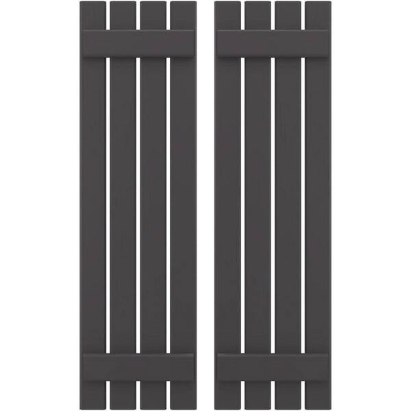 Ekena Millwork 15-1/2 in. W x 60 in. H Americraft 4 Board Exterior Real Wood Spaced Board and Batten Shutters Shadow Mountain