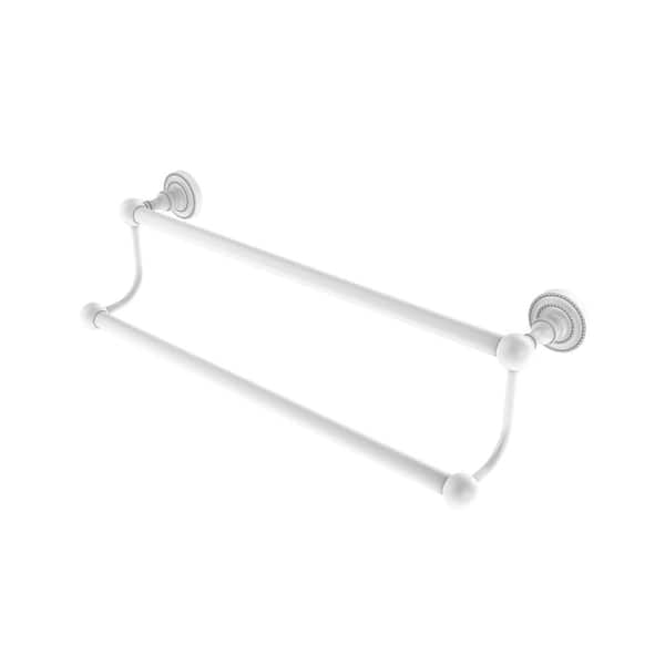 Allied Brass Dottingham Collection 18 in. Wall MountedDouble Towel Bar in Matte White
