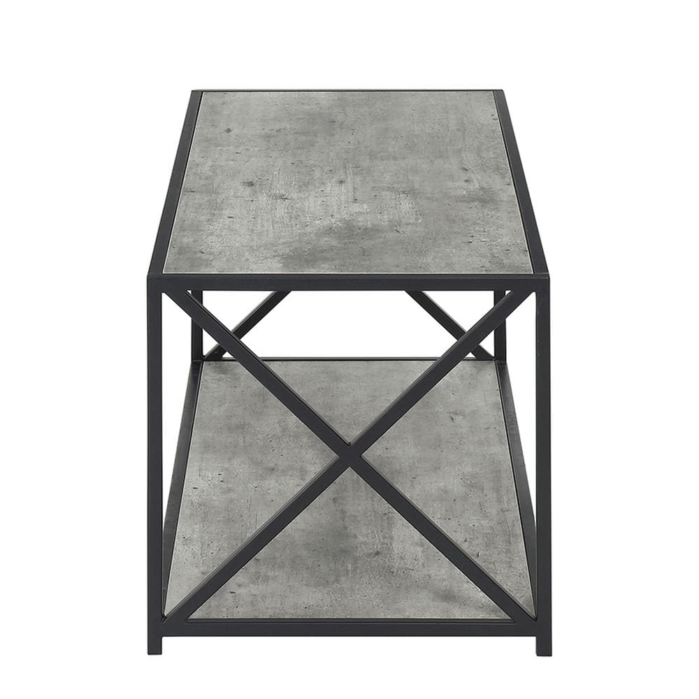 Tucson 42" Rectangular Faux Birch Coffee Table with Shelf