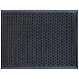 36 in. x 60 in. Slotted Scraper Industrial Anti-Fatigue Home Restaurant Bar Commercial Rubber Floor Mat