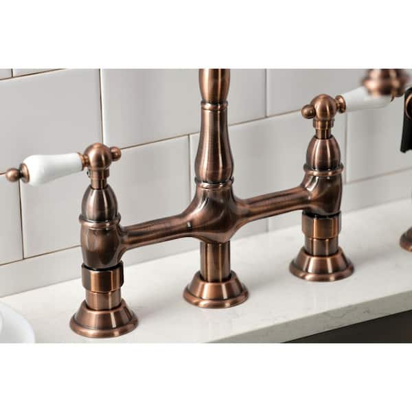kitcheN 旧宮城2320+2322+6330未期 3両真鍮エッチングキット Kingston Brass Heritage 2-Handle Bridge Kitchen Faucet with