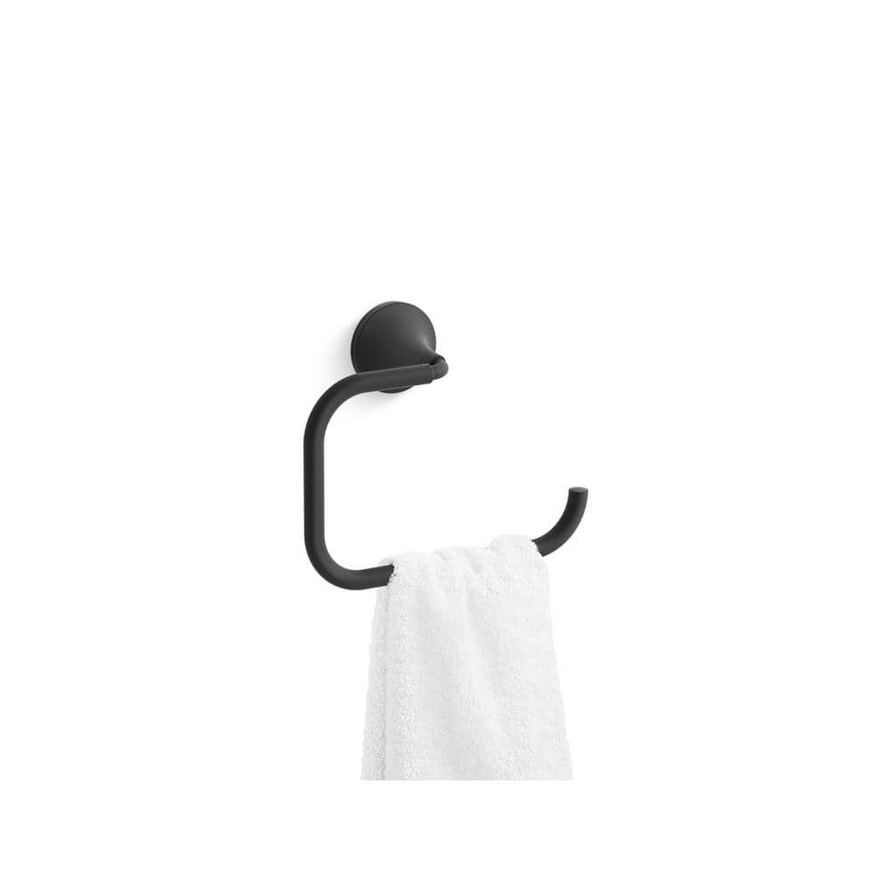 Matte Black Circular Wall Mounted Towel Ring