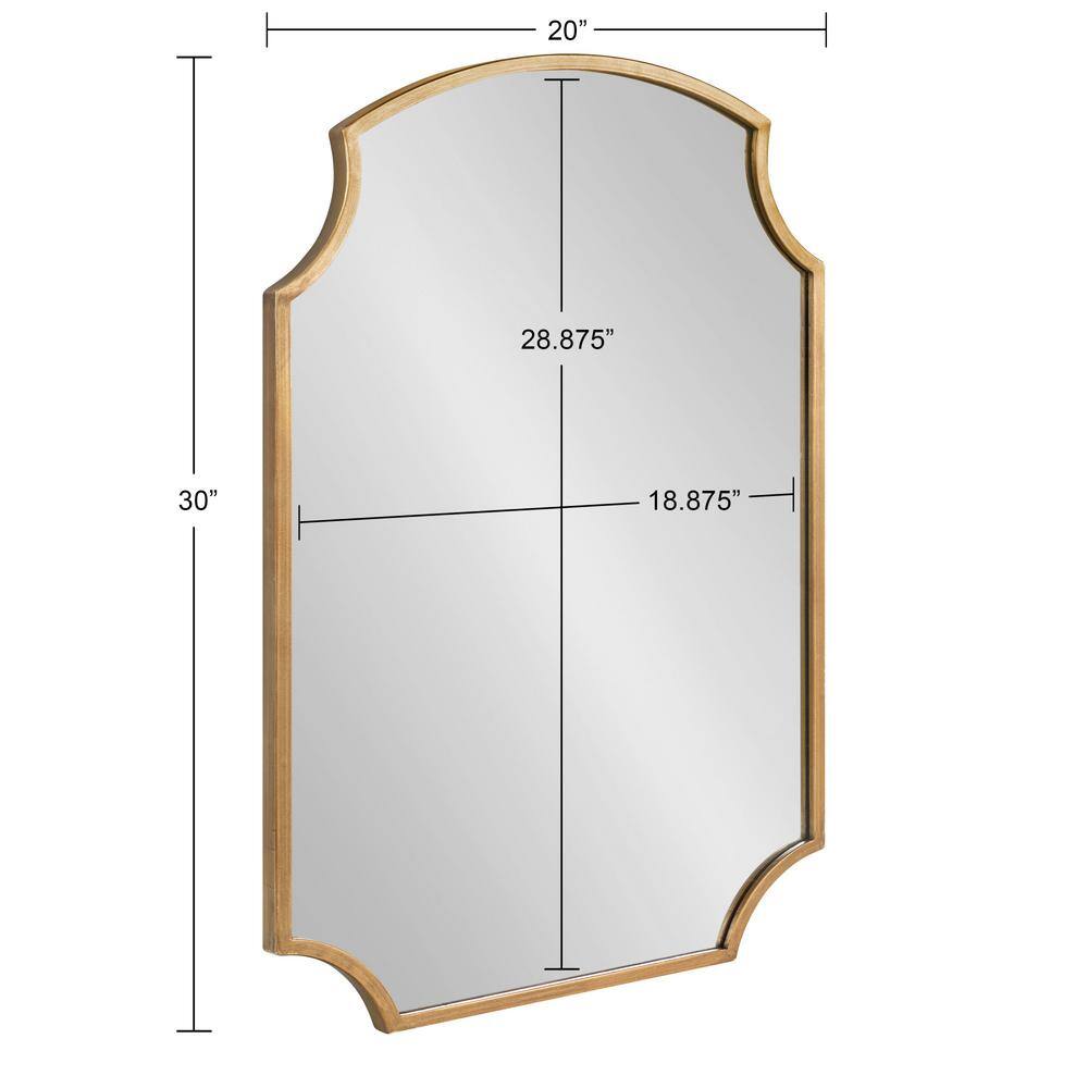 Carlow Antique Gold Scalloped Corner 20x30 Wall Mirror